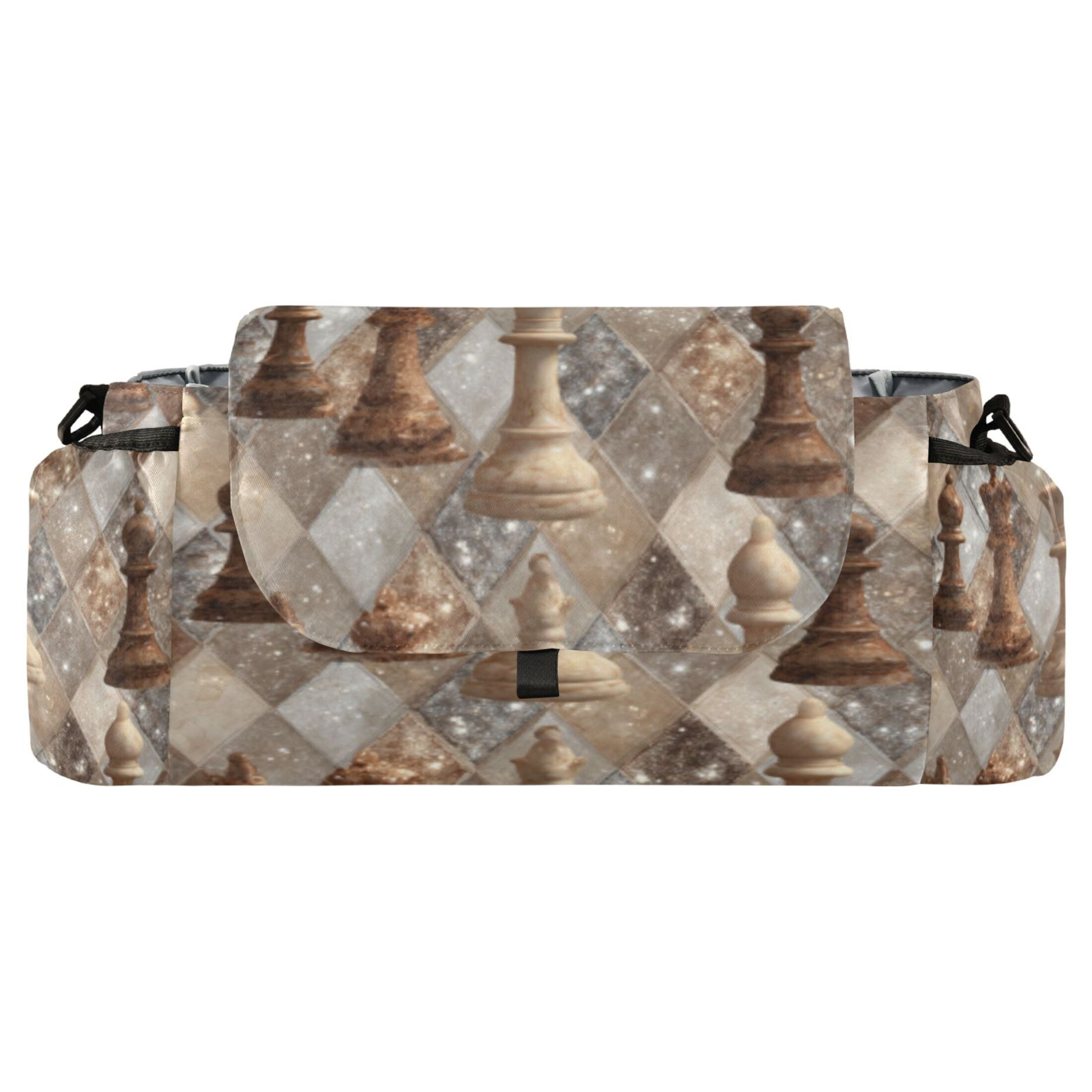 DIXRUYEE Stroller Organizer Vintage Chessboard Elegance Printed