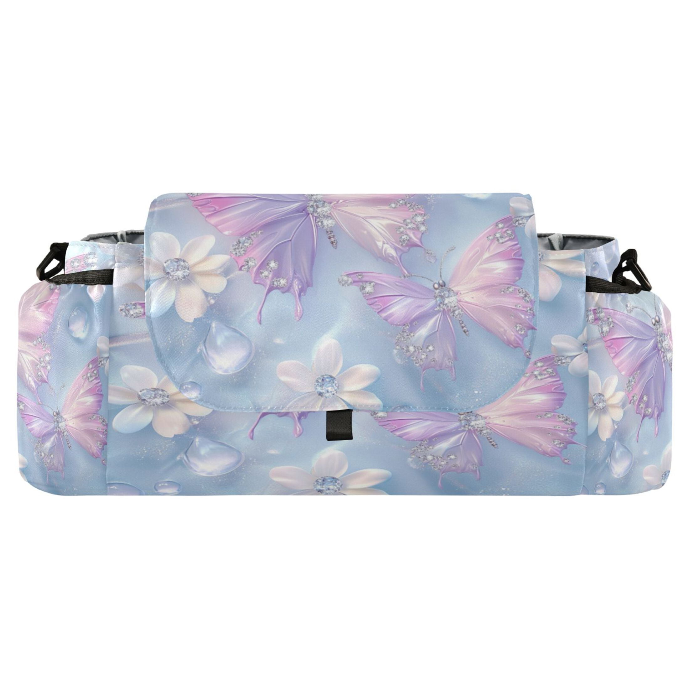 DIXRUYEE Stroller Organizer Whimsical Butterfly Fantasy Printed
