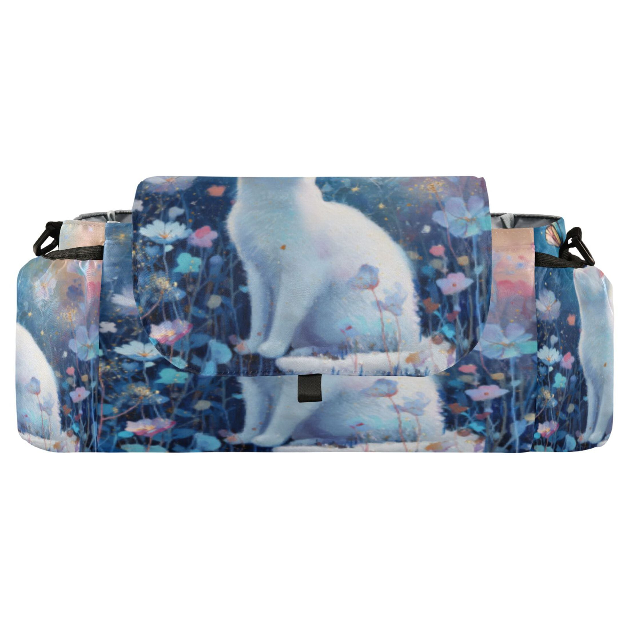 DIXRUYEE Stroller Organizer Whimsy Cat & Butterfly Printed
