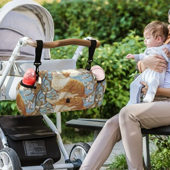 DIXRUYEE Stroller Organizer Whiskers in Bloom Printed
