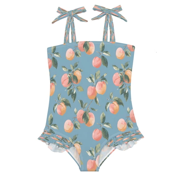 DIXRUYEE Swimsuit One Piece swimwear Apricot Fruit Pat Pattern of Pattern