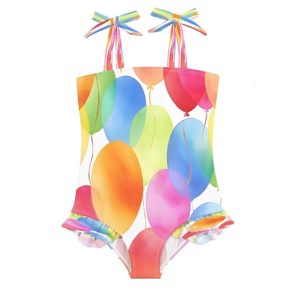 DIXRUYEE Swimsuit One Piece swimwear Colorful Balloon Pattern of Pattern