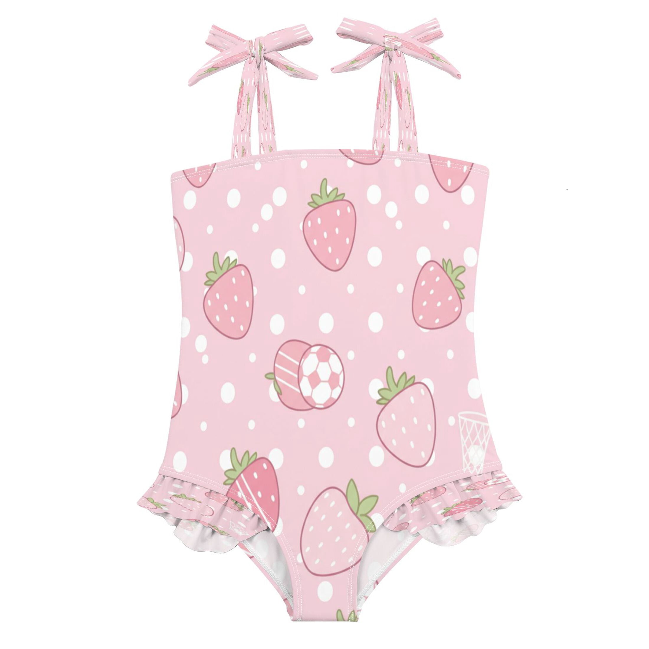 DIXRUYEE Swimsuit One Piece swimwear Cute Pink Strawberry Fruit of