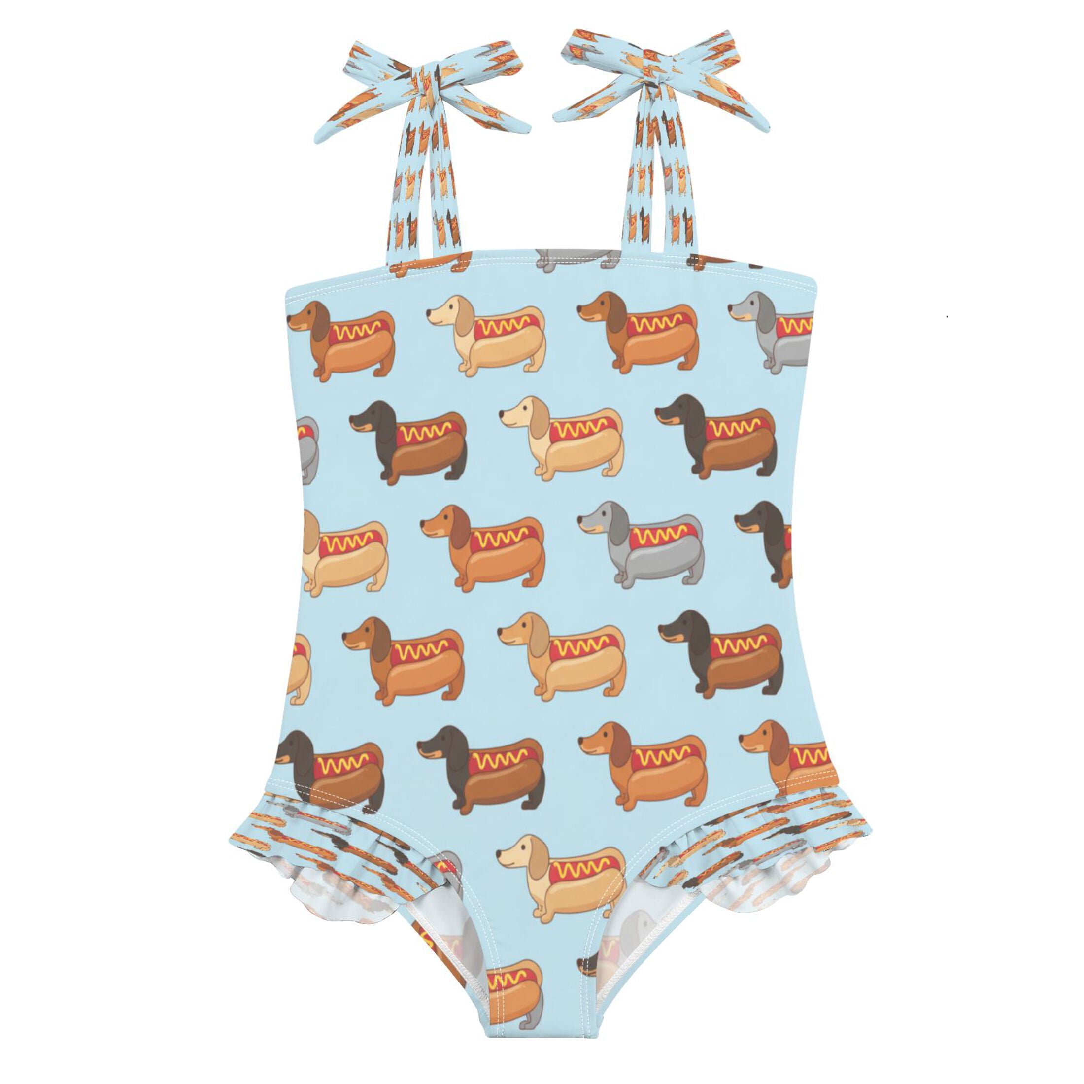 DIXRUYEE Swimsuit One Piece swimwear Dachshund Sausage Dog of Pattern