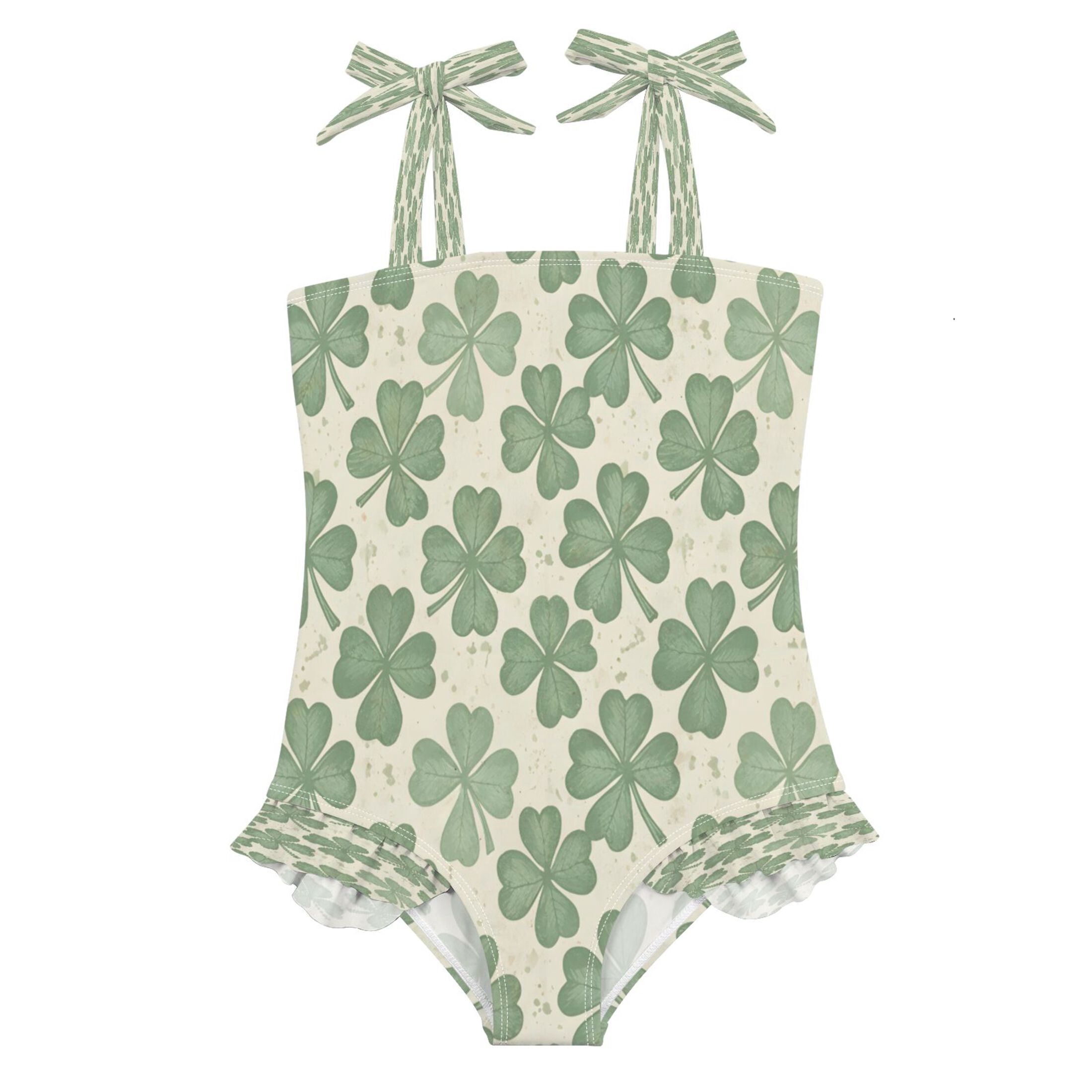 DIXRUYEE Swimsuit One Piece swimwear Four Leaf Clover Pattern of ...