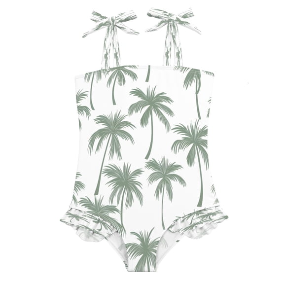 DIXRUYEE Swimsuit One Piece swimwear Green Palm Tree of Pattern