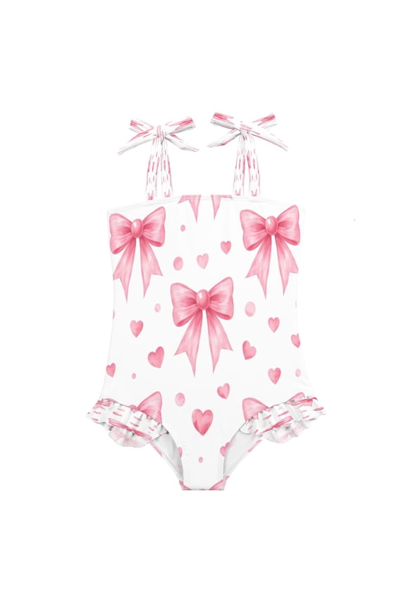 DIXRUYEE Swimsuit One Piece swimwear Powder Color Butterfly Thread Love Heart Pattern of Pattern