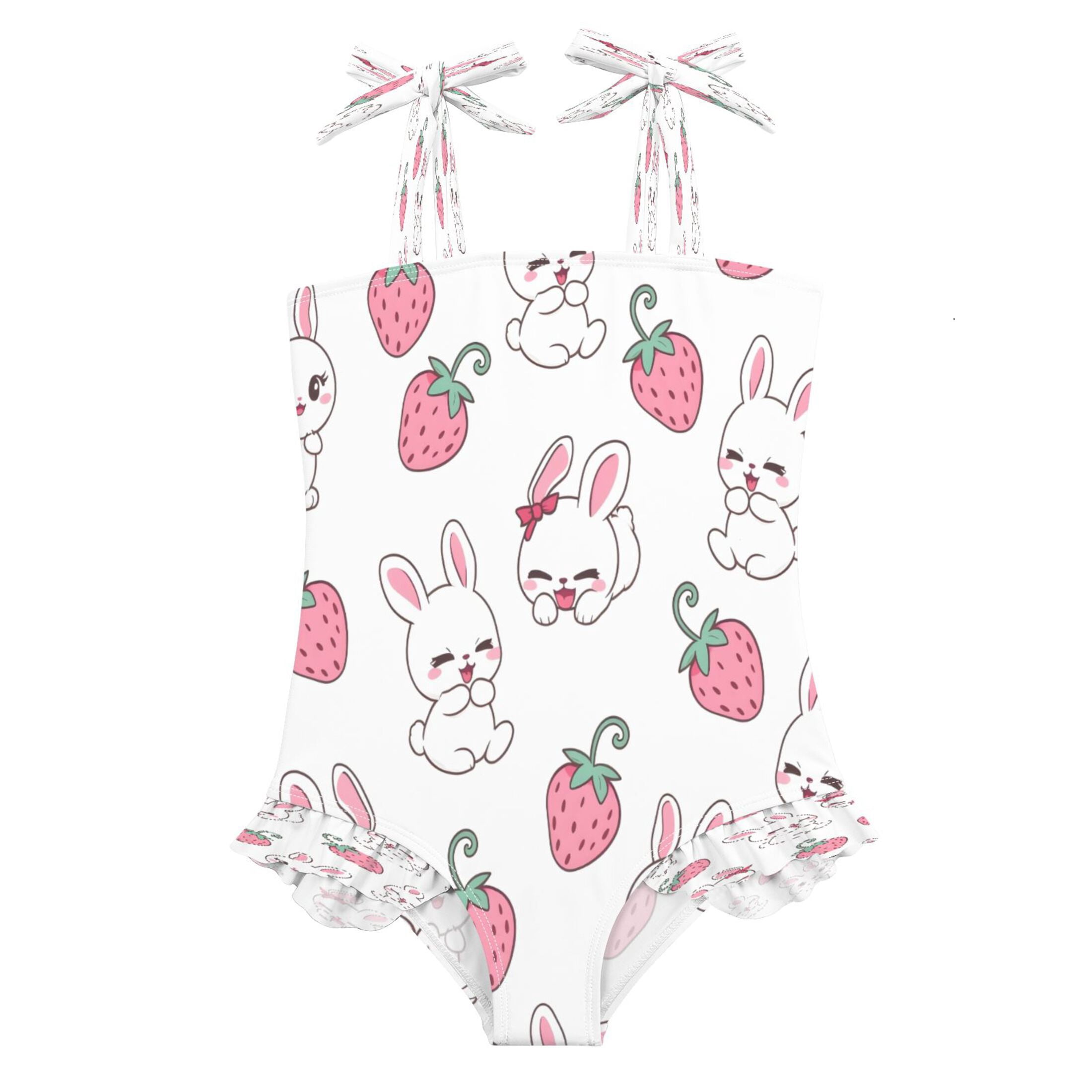 DIXRUYEE Swimsuit One Piece swimwear Rabbit Strawberry Pattern of ...