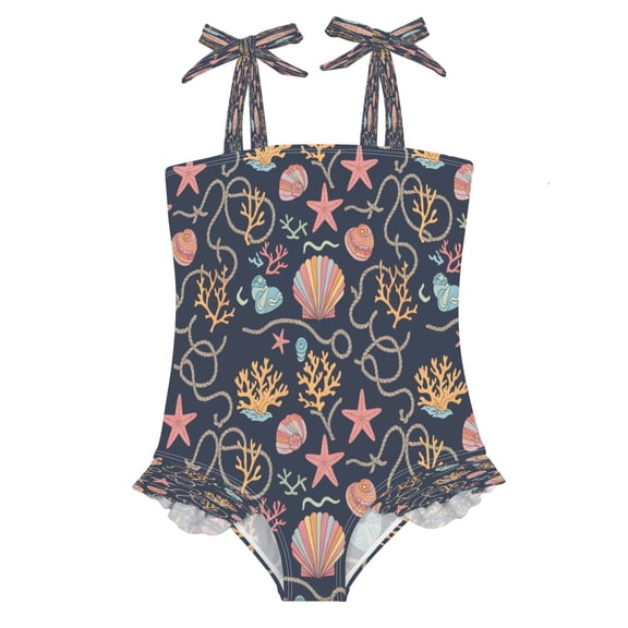 DIXRUYEE Swimsuit One Piece swimwear Shell Coral Pattern of Pattern