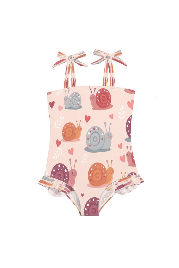 DIXRUYEE Swimsuit One Piece swimwear Snail and Starfish Pattern of Pattern