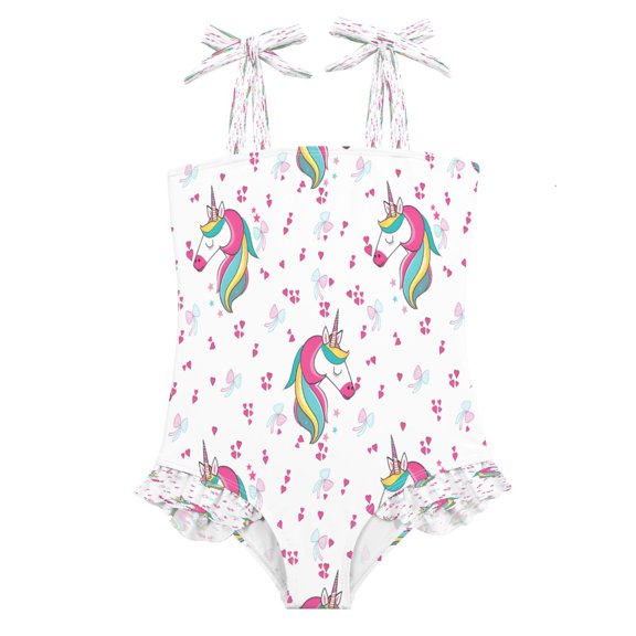 DIXRUYEE Swimsuit One Piece swimwear Unicorn Bow Pattern of Pattern