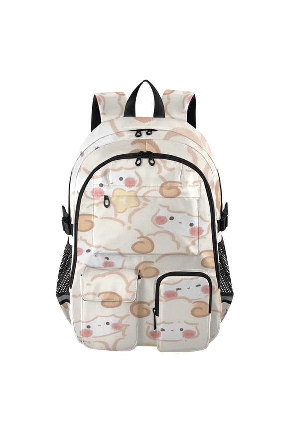 Teddy Bear Tapestry Backpack for School 14Laptop Compatible with Reflective Safety Strips