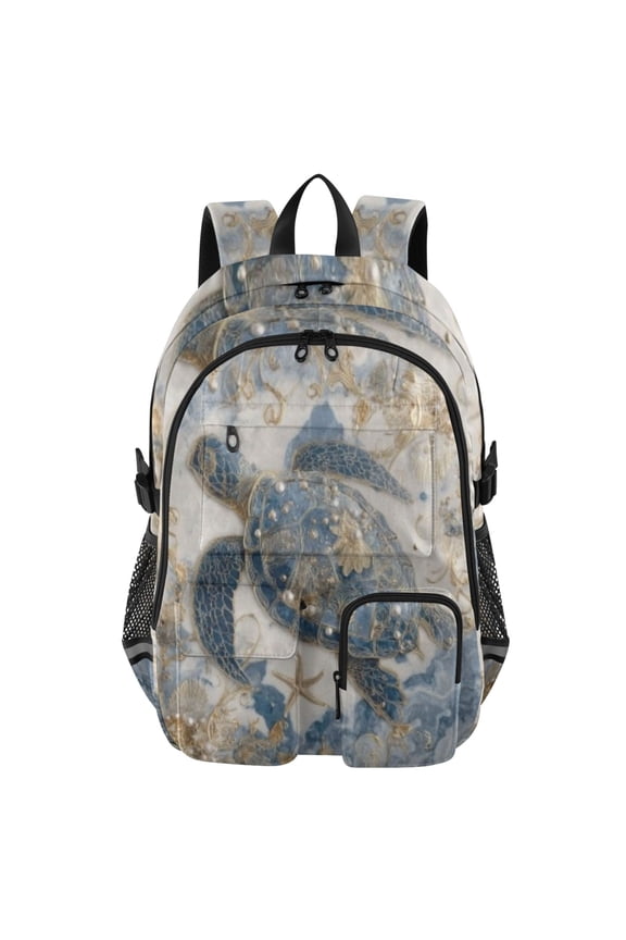 Tide-turtle Backpack for School 14Laptop Compatible with Reflective Safety Strips