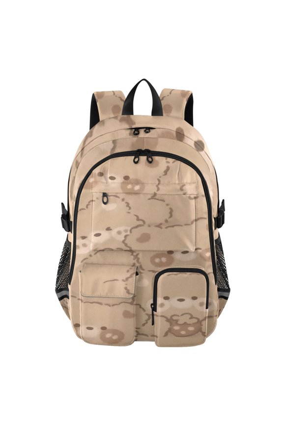 Toasty Teddies Tapestry Backpack for School 14Laptop Compatible with Reflective Safety Strips