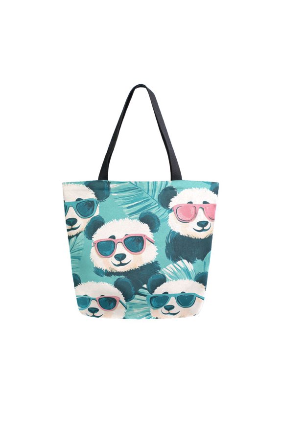 Tote Bag Women Weekender Travel Bag Shoulder Handbag Chillin' Pandas in Shades Printed