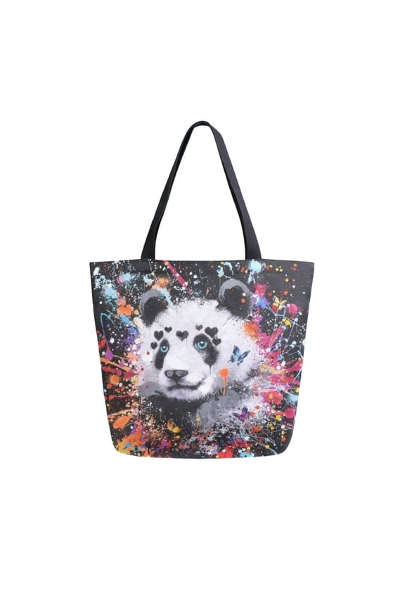 Tote Bag Women Weekender Travel Bag Shoulder Handbag Colorful Panda Splash Printed