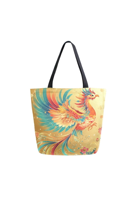 Tote Bag Women Weekender Travel Bag Shoulder Handbag Colorful Phoenix Printed