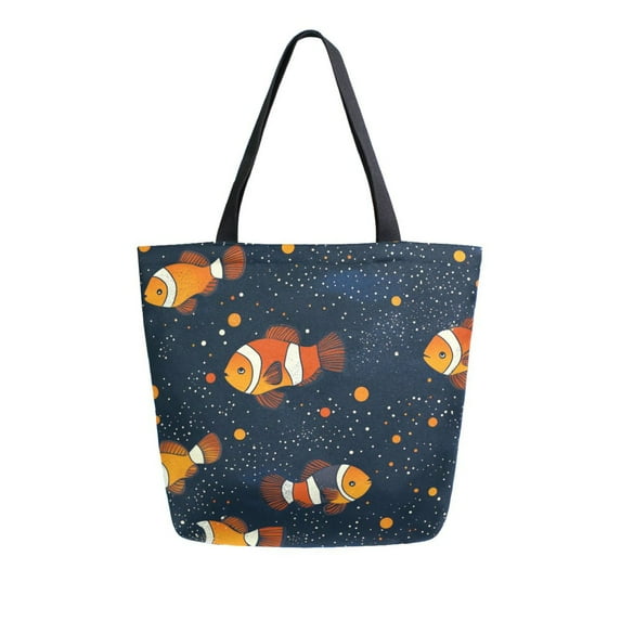 DIXRUYEE Tote Bag Women Weekender Travel Bag Shoulder Handbag Cosmic Clownfish Printed