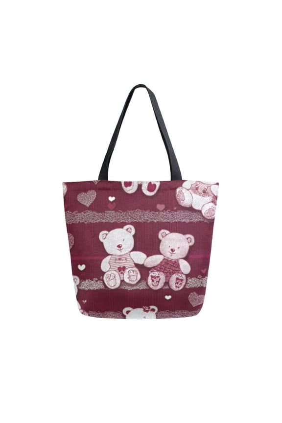 Tote Bag Women Weekender Travel Bag Shoulder Handbag Crimson Teddy Bear Jubilee Printed