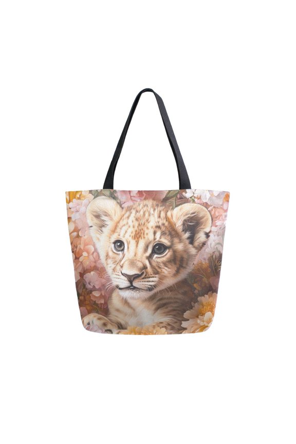 Tote Bag Women Weekender Travel Bag Shoulder Handbag Cub in Bloom Printed