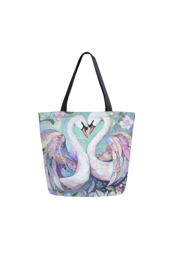 Tote Bag Women Weekender Travel Bag Shoulder Handbag Elegant Swans Of Spring Printed