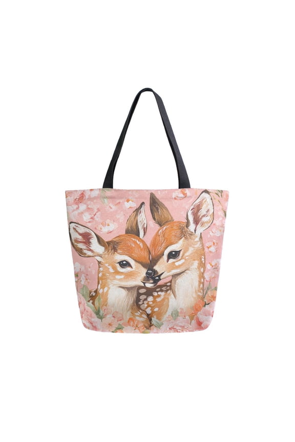 Tote Bag Women Weekender Travel Bag Shoulder Handbag Fawn Romance Printed