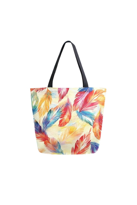 Tote Bag Women Weekender Travel Bag Shoulder Handbag Feathered Whimsy Printed