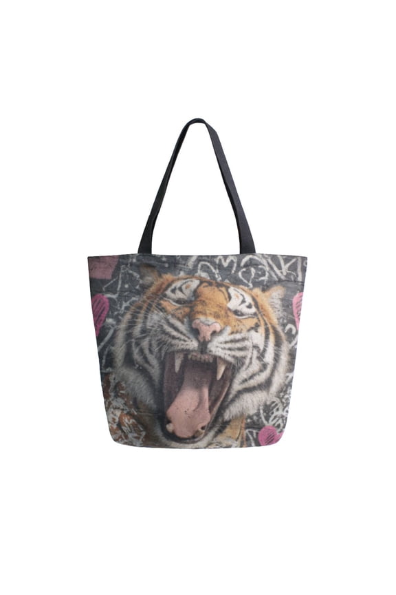 Tote Bag Women Weekender Travel Bag Shoulder Handbag Ferocious Bloom Printed