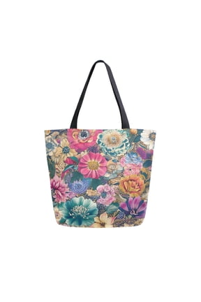Tote Bag Women Weekender Travel Bag Shoulder Handbag Floral Fantasy Printed