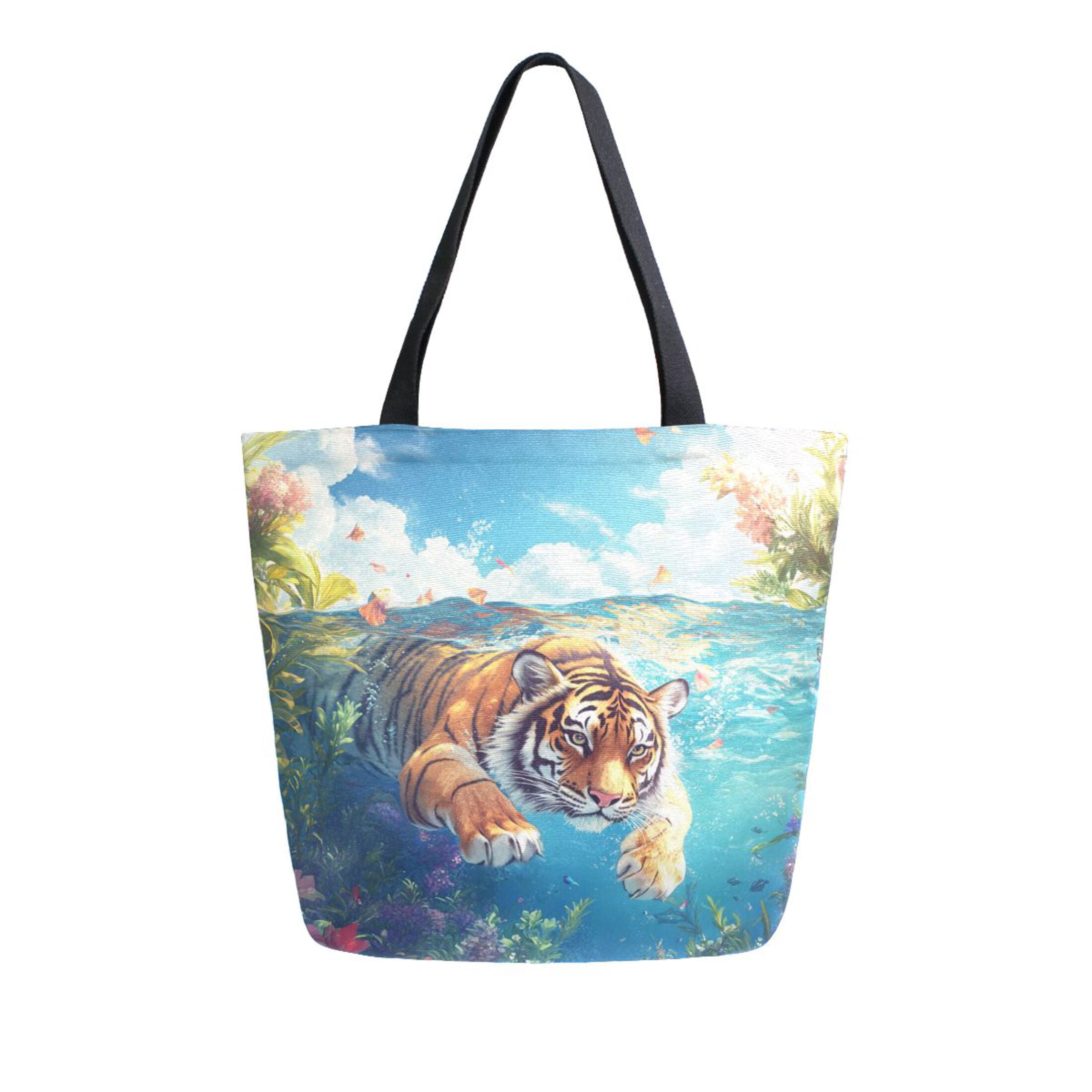 expedition travel tote bag DIXRUYEE Tote Bag Women Weekender Travel Bag Shoulder Handbag Floral Tiger  Expedition Printed