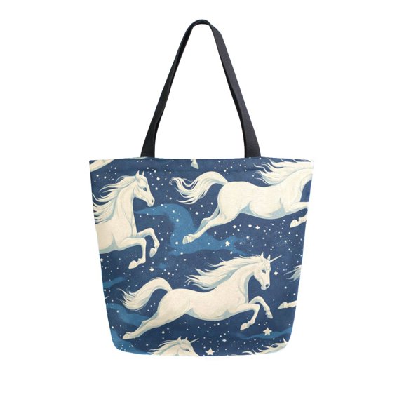 DIXRUYEE Tote Bag Women Weekender Travel Bag Shoulder Handbag Galloping Unicorns Printed