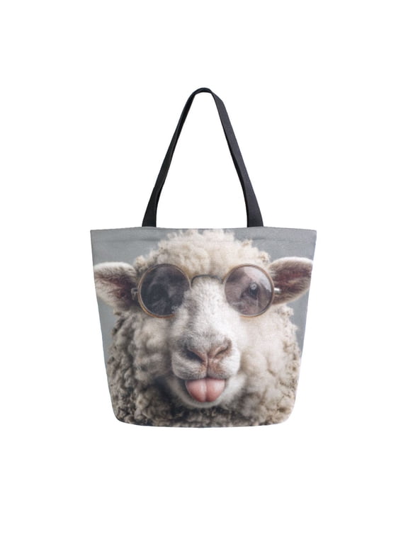 Tote Bag Women Weekender Travel Bag Shoulder Handbag Glasses and Grin Printed