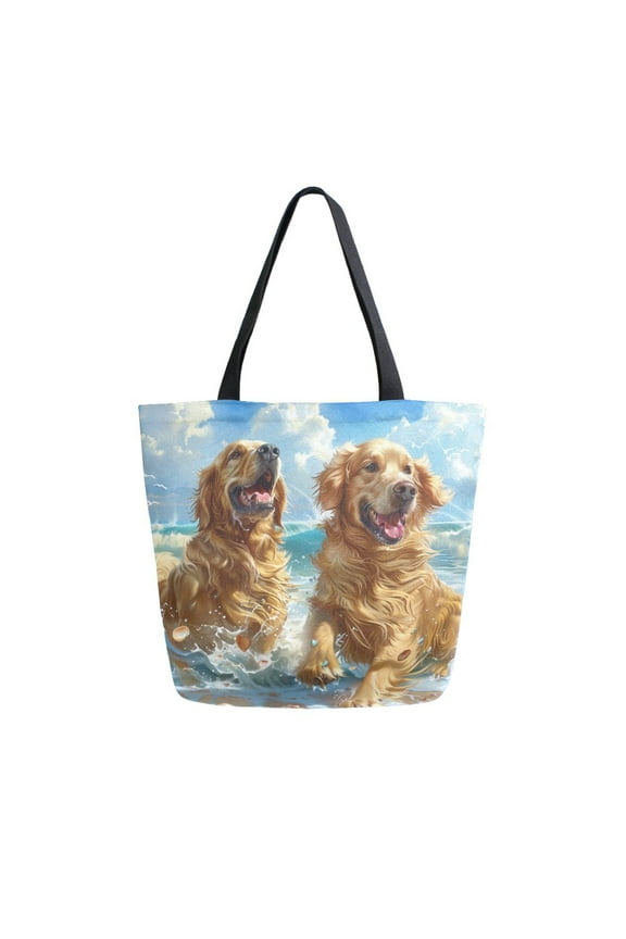 Tote Bag Women Weekender Travel Bag Shoulder Handbag Golden Waves Of Joy Printed