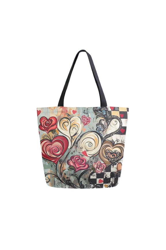 Tote Bag Women Weekender Travel Bag Shoulder Handbag Heart Blooms Printed