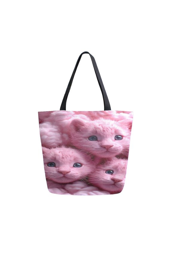 Tote Bag Women Weekender Travel Bag Shoulder Handbag Kitten Dreams in Puff Printed