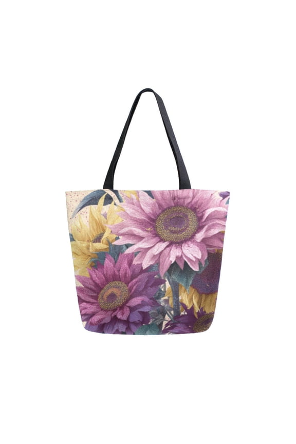Tote Bag Women Weekender Travel Bag Shoulder Handbag Majestic Sunflower Bloom Printed