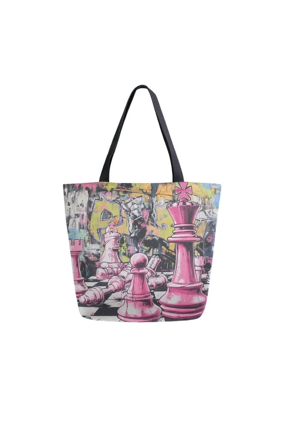 Tote Bag Women Weekender Travel Bag Shoulder Handbag Pink Chessboard Showdown Printed