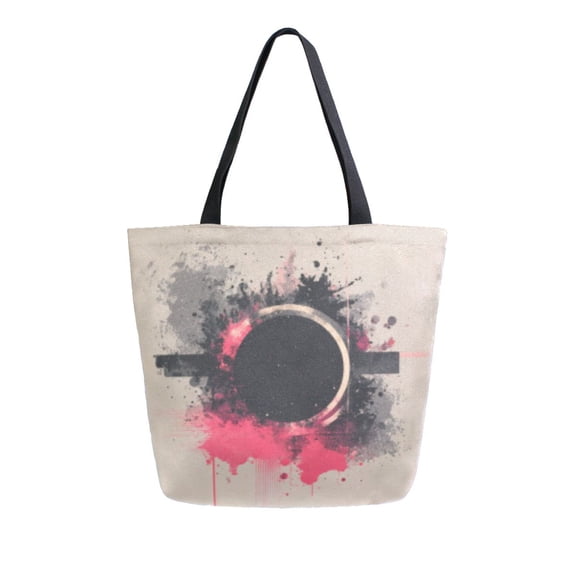 DIXRUYEE Tote Bag Women Weekender Travel Bag Shoulder Handbag Pink Eclipse Printed