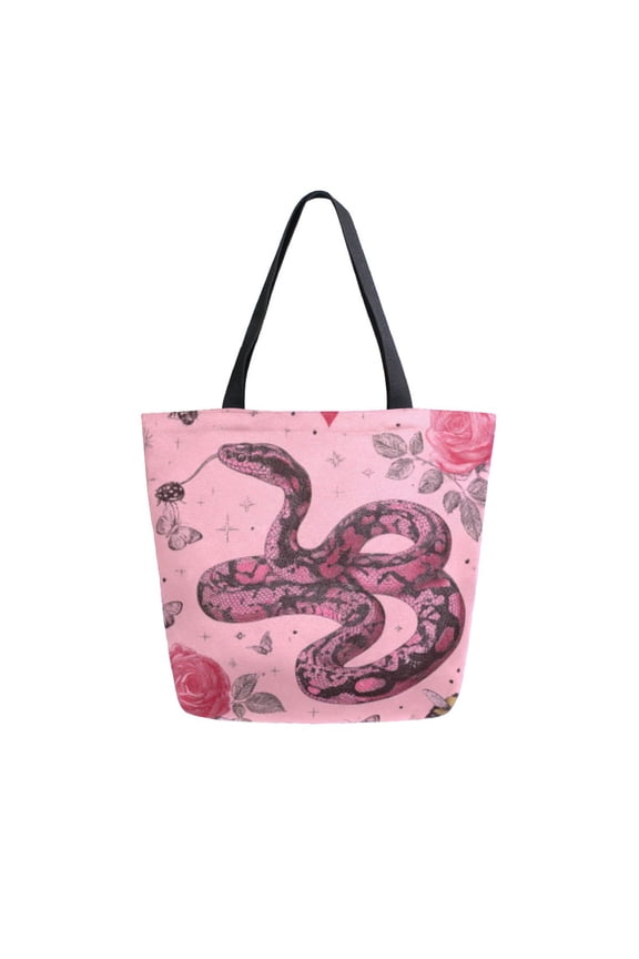 Tote Bag Women Weekender Travel Bag Shoulder Handbag Pink Eden Tangles Printed