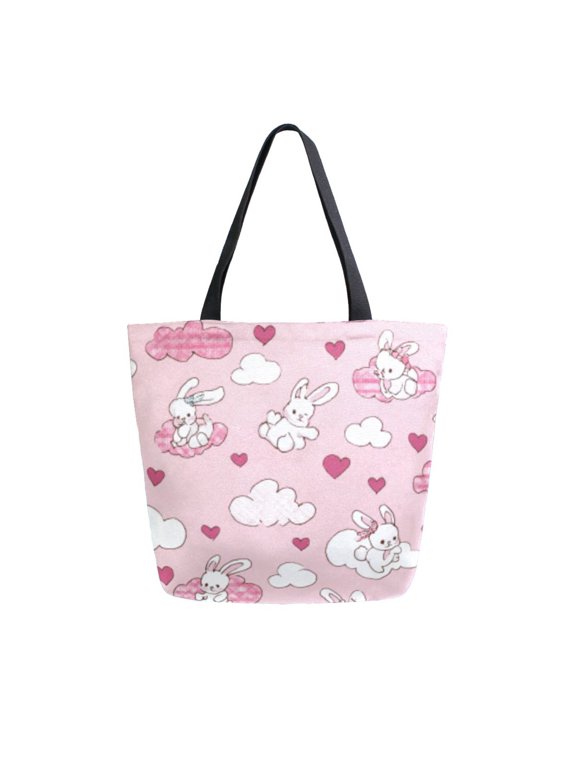 Tote Bag Women Weekender Travel Bag Shoulder Handbag Rabbit Love Cloud Burst Printed