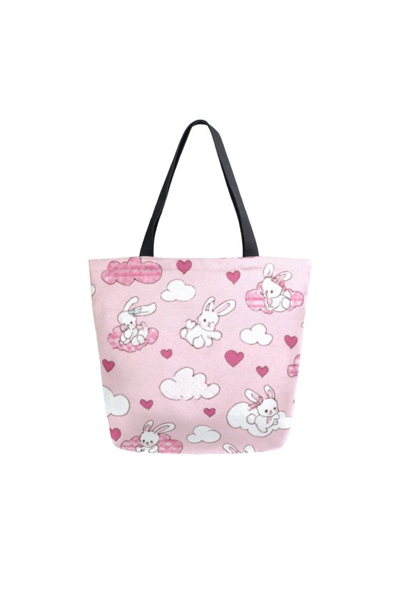 Tote Bag Women Weekender Travel Bag Shoulder Handbag Rabbit Love Cloud Burst Printed