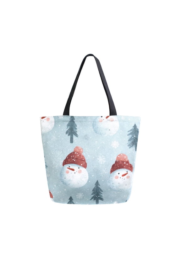 Tote Bag Women Weekender Travel Bag Shoulder Handbag Snowman Winter Wonderland Printed