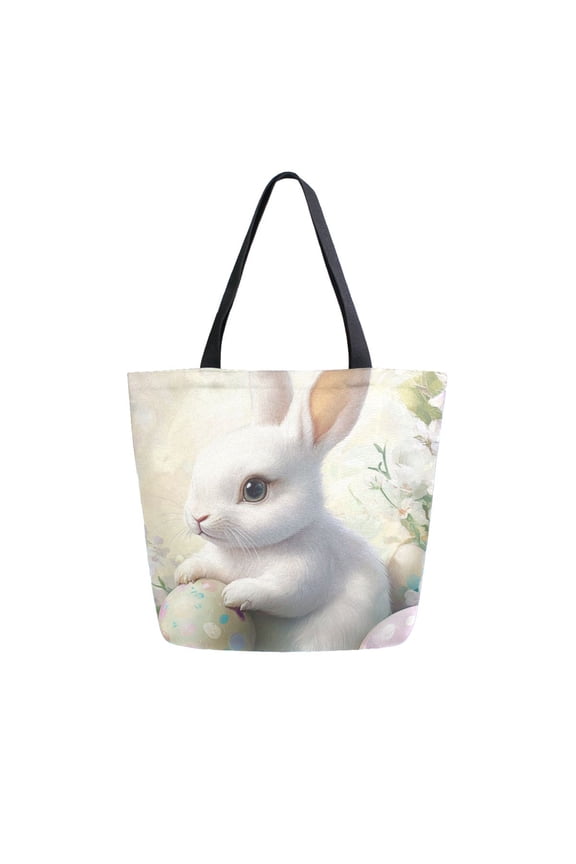 Tote Bag Women Weekender Travel Bag Shoulder Handbag Springtime Bunny Joy Printed