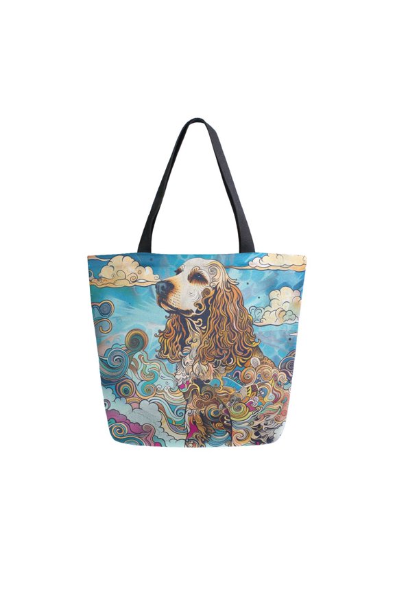 Tote Bag Women Weekender Travel Bag Shoulder Handbag Swaying Tails in Swirls Printed