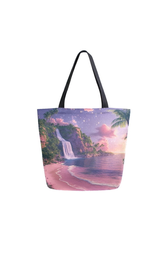 Tote Bag Women Weekender Travel Bag Shoulder Handbag Tropical Twilight Oasis Printed