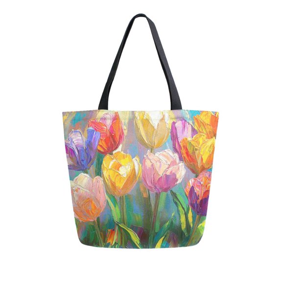 DIXRUYEE Tote Bag Women Weekender Travel Bag Shoulder Handbag Tulip Symphony Printed