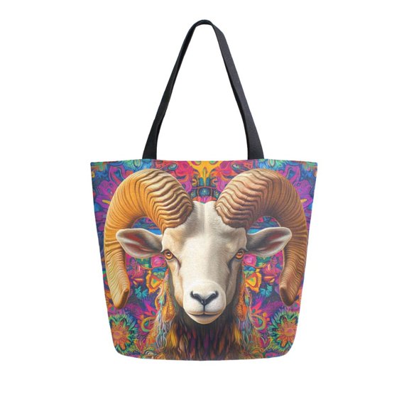 DIXRUYEE Tote Bag Women Weekender Travel Bag Shoulder Handbag Vibrant Spirit Of The Ram Printed