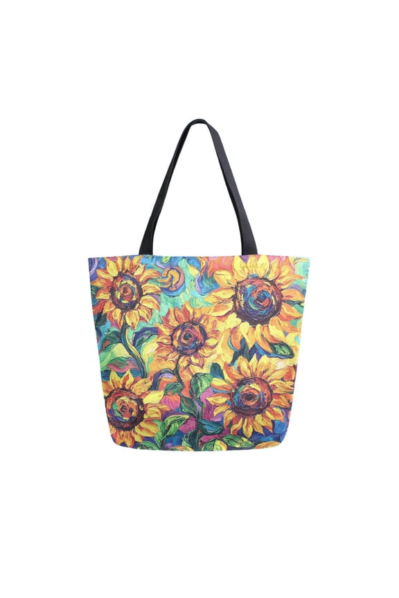 Tote Bag Women Weekender Travel Bag Shoulder Handbag Vibrant Sunflowers in Bloom Printed