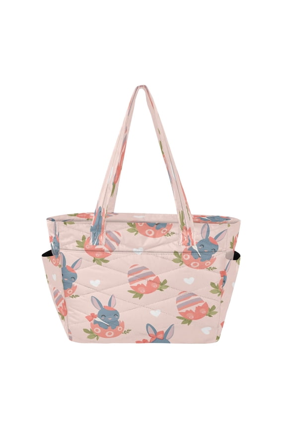 Tote Handbags Casual Shoulderbags In Blue Bunny Easter Egg Pattern Pattern