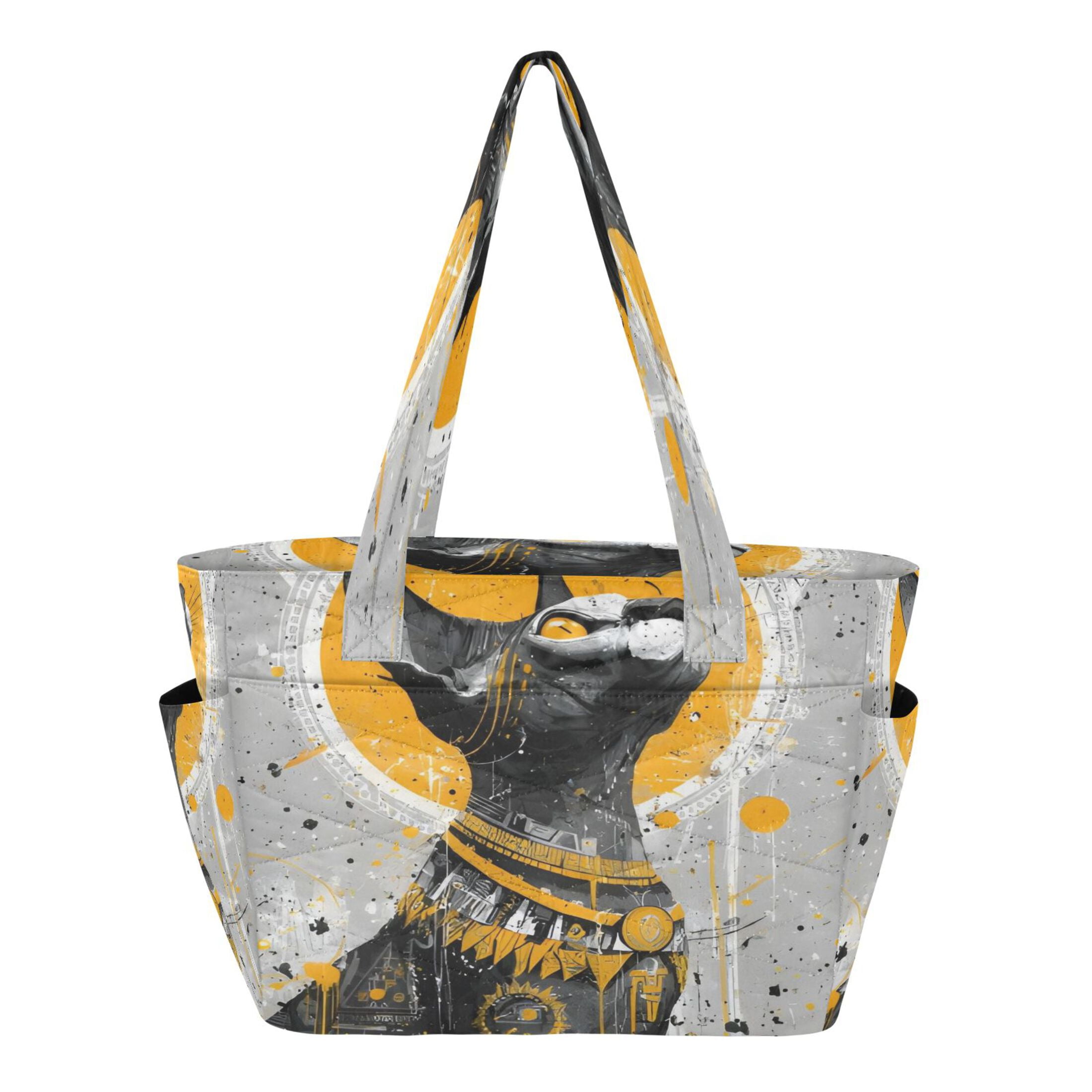 DIXRUYEE Tote Handbags Casual Shoulderbags In Celestial Black Cat Pattern